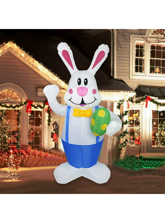 amlbb Easter Decorations Easter Inflatable Standing Bunny Inflatable Model Glowing Holiday Decoration on Clearance