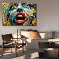 thumbnail image 6 of Artwork Showcases An Exaggerated Female Facial Close-Up Poster Decorative Painting Canvas Wall Art Living Room Posters Bedroom Painting,Frame-style,28×41inch (70×105cm), 6 of 8