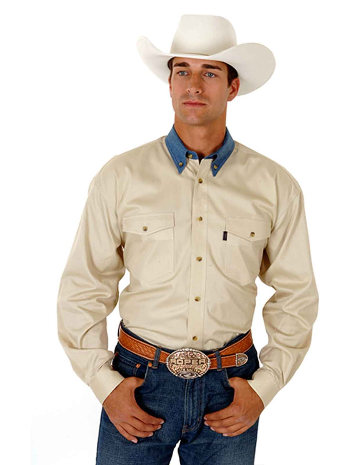 Roper Mens Denim Short Sleeve Western Shirt 06-002-0520-0110 Bu
