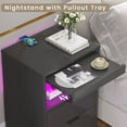 Tiptiper Nightstand with Wireless Charging Station 2 Drawers, Wooden