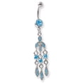 thumbnail image 2 of Designer Stainless Steel Sgss Curv Bb W Fancy Gem Bottom Dangle 14G (1.6Mm) 13/32 (11Mm) Sh Made In China -Jewelry By Sweet Pea Creations, 2 of 2