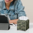 thumbnail image 6 of FUIALDOLG Square Tissue Box Cover, Waterproof Pu Leather Car Tissue Holder with Metal Button Green Camo Dinosaur Napkin Holder Organizer for Bathroom, Bedroom, Hotel, Office Desk 5.1"X5.1"X5.5", 6 of 7