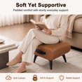 thumbnail image 2 of SOULART Leather Storage Stool with Metal Legs & Handles, Modern Square Footrest Ottoman with Hidden Storage for Living Room, Orange, 2 of 10