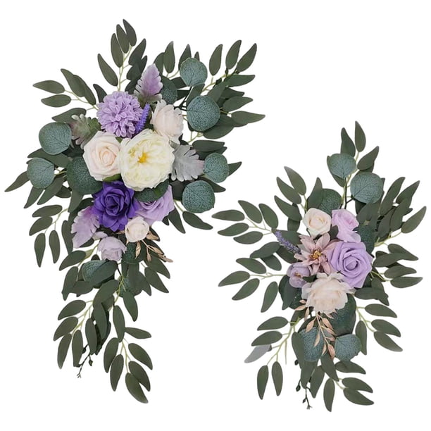 2 piezas de arco de boda con flores de girasoles, decoración floral artificial para pared Opción 3H