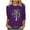 Funny Christmas Shirts-B46 Purple, variant on Mifsaly Womens Christmas Shirt Plus Size 3/4 Sleeve Holiday T-Shirt Thanksgiving Dinner Loose Tunic Pullover Tops Festival Party Classic Blouse 2025