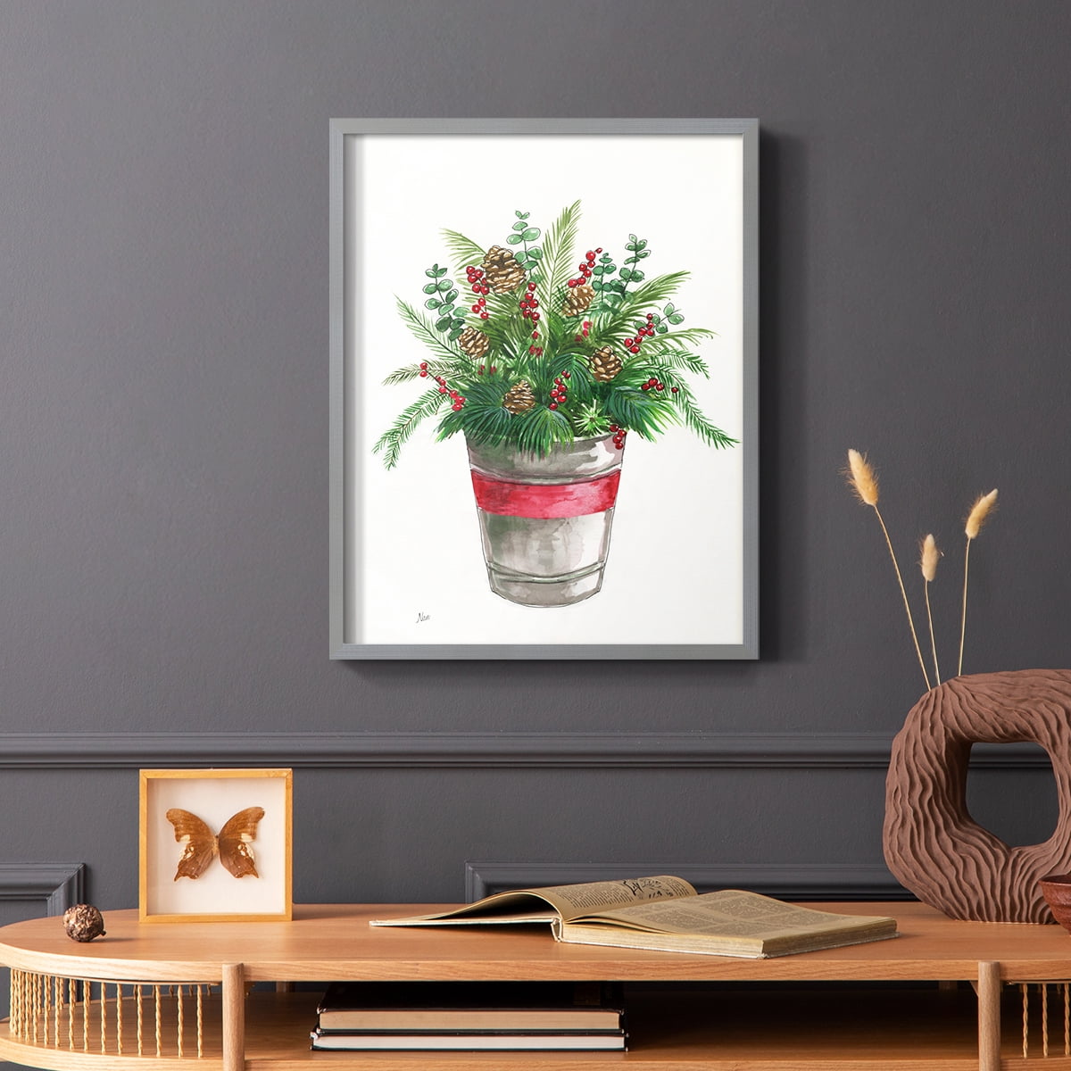 Winter Greens Framed Print - Solid Wood in Single Picture Frame Solid Wood 2 Framed Print