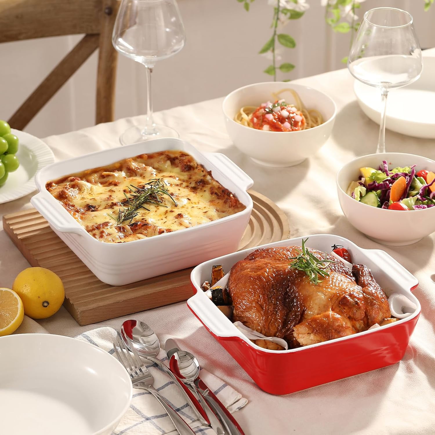 フラワー 9 Inch Cake Pan Casserole Dish 8x8 Pan Size Stone Rectangular