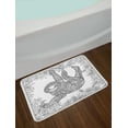 thumbnail image 2 of Sloth Bath Mat, Outline Drawing of Sloth in Jungle Zoo Animal with Ornamental Details and Flowers, Non-Slip Plush Mat Bathroom Kitchen Laundry Room Decor, 29.5 X 17.5 Inches, Black White, Ambesonne, 2 of 2