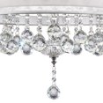 thumbnail image 4 of Benzara BM240875 Hanging Crystal Accent Dual Fabric Shade Ceiling Lamp, Clear, 4 of 5