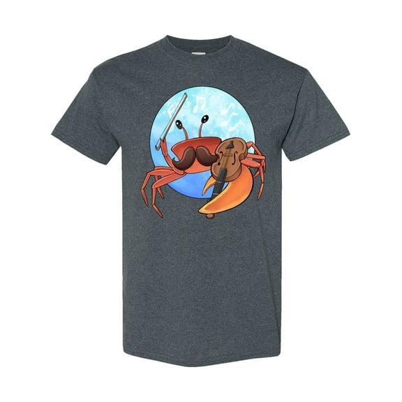 Inktastic Fun Fiddler Crab with Violin and Mustache T-Shirt