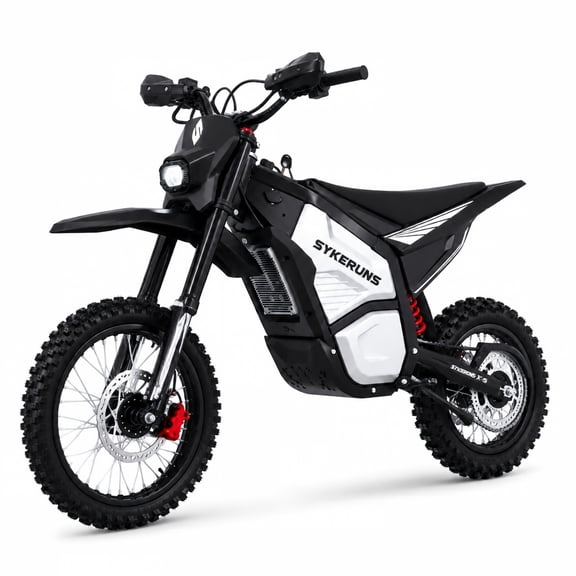 SYKERUNS X5 Adult Electric Dirt Bike, 2600W, Up to 44MPH, 48V 20Ah, 14"/12" Tires, Black