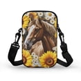 thumbnail image 2 of HELLHERO Horse Sunflower Polyester Messenger Bag Adjustable Strap Travel Leakproof, 2 of 7