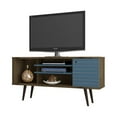 thumbnail image 4 of Manhattan Comfort Liberty 53 Inch Mid Century Modern TV Stand Table, Brown/Blue, 4 of 5