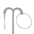 thumbnail image 2 of X & O Women's Silver Plated Polished 50mm Round Hoop Earrings, 2 of 7
