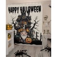 thumbnail image 4 of Happy Halloween Shower Curtain Set ，Waterproof Fabric Shower Curtains Vintage Gnome Pumpkin Tree Castle Linen Shower Curtains for Bathroom,Bathroom Decor 36"x72", 4 of 6