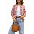thumbnail image 2 of Women'S Full Zip Up Linen Casual Jackets Loose Boho Jacket Long Sleeve Tree Leaf Outerwear Mixed Color 2 S, 2 of 8