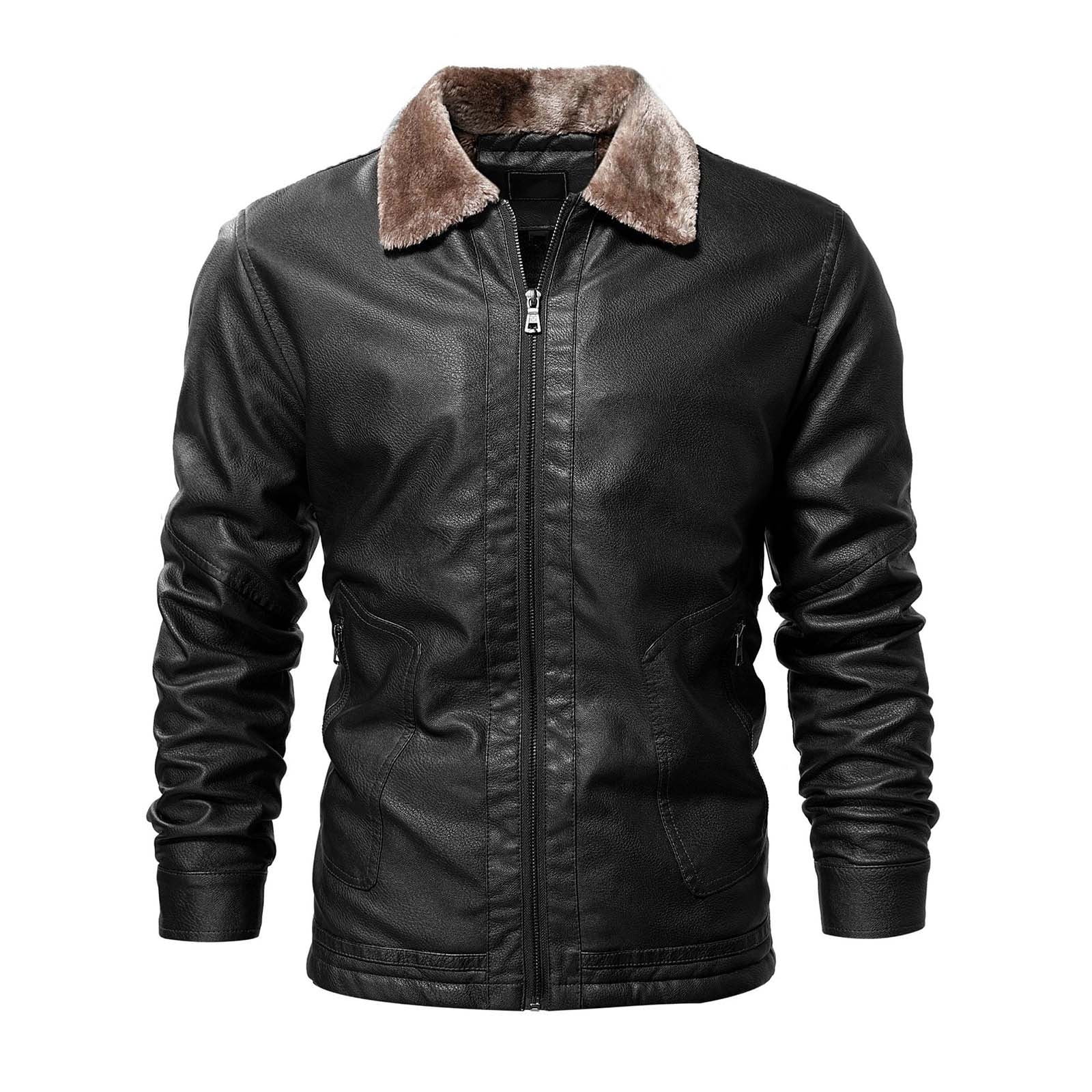 New Men Punk Style PU Leather Jacket Motorcycle Slim Solid Color Black  Zipper Plus Size 4XL 5XL Men Autumn Winter Clothing
