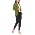 thumbnail image 6 of Women's Long Sleeve Open Front Blazer Solid Office Jacket, 6 of 8