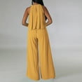 thumbnail image 4 of Summer Savings Clearance! Edvintorg 2 Piece Chiffon Outfits For Women Sexy Sleeveless Crop Top High Waist Wide Leg Long Pants Sets Elegant Matching Sets For Women Summer Yellow L, 4 of 7