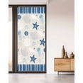 thumbnail image 2 of Window Privacy Film, Blue Grey White Coral UV Sun Blocking Window Tint Film Heat Control One Way Blackout Window Film, Coastal Nautical Ocean Beach Starfish Non Adhesive Static Cling 35.4x78.7 In, 2 of 7