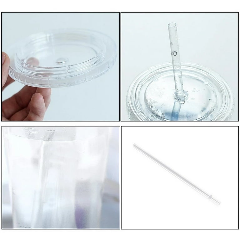 Kurala Unbreakable Plastic Tumbler Cups, Set of 6, Large Water Tumbler Set, 25 oz Highball Drinking Glasses (Clear) Set of 6, 25 oz