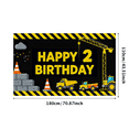 thumbnail image 2 of Construction Themed Happy 2 Birthday Banner Backdrop Decoration for Birthday Party Photography Props Party Supplies Background Decor, 2 of 7