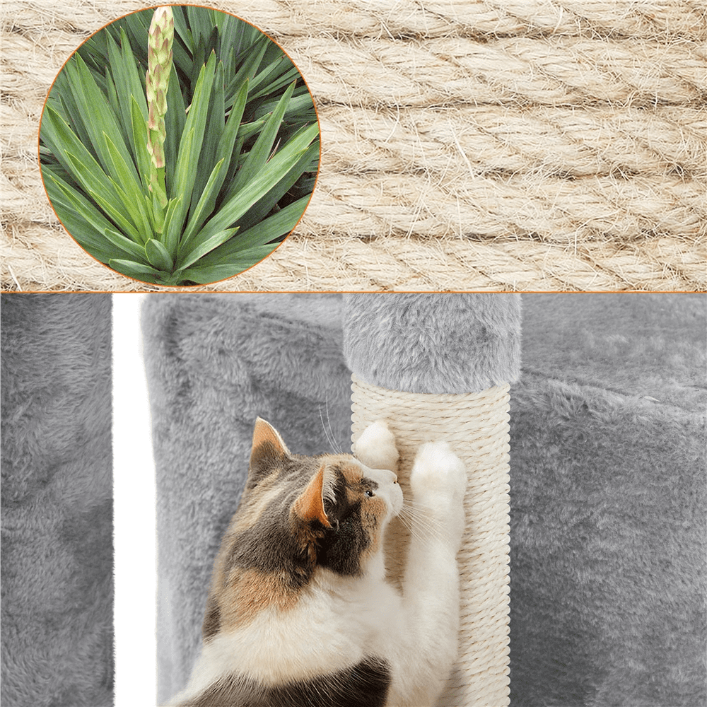 Alden Design 34.5" H Cat Tree Tower with Condo and Perches, Light Gray