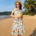 thumbnail image 4 of Balery Mushrooms Vestidos sueltos de manga corta para mujer, vestidos de verano 2025, vestidos casuales de corte A con vuelo., 4 of 6