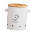 thumbnail image 4 of Luzkey Potato Storage Tin Food Container Potato Onion Garlic Storage Bin Kitchen Storage Canister for Restaurant Counter Pantry Home , M M, 4 of 8