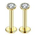 thumbnail image 1 of WFDC Stainless Steel Lip Rings Nose Studs,Piercing Internally Threaded,Stainless Steel Labret Monroe Lip Ring Studs,Lip Rings Studs Helix Cartilage Tragus Stud Piercing Jewelry,Gold, 1 of 4