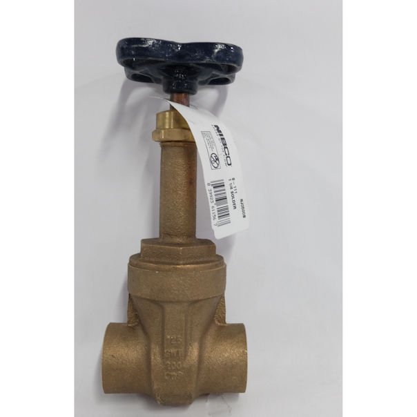 NIBCO NJ0500B S111 Gate Valve, 11/4 in, Solder, 125 lb, Bronze Body