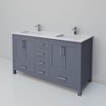 thumbnail image 5 of Jacques 60 in. W Dark Grey Double Bath Vanity, Cultured Marble Top, and Faucet Set, 5 of 8