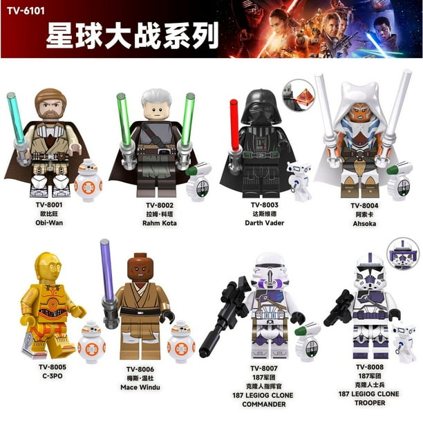 Minifiguras De Star Wars Lego Bloques De Construccion Luke Palpatine Clone Troopers Darth Vader Ahsoka Figuras Juguete Walmart en linea