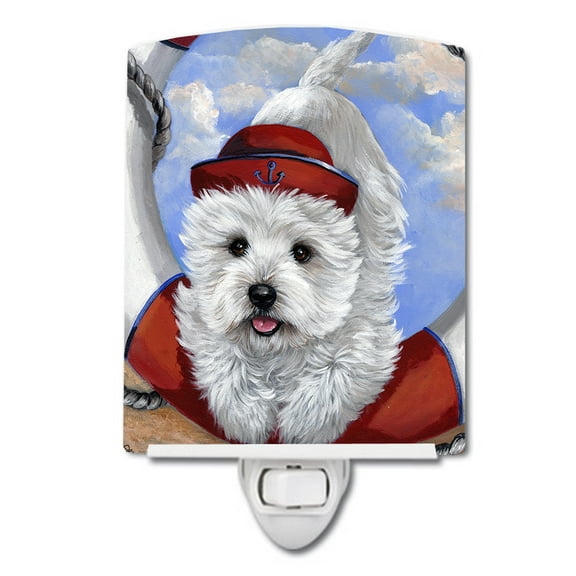 Caroline's Treasures PPP3197CNL Westie Ahoy Sailor Ceramic Night Light, 6x4x3", multicolor