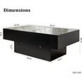 thumbnail image 2 of JOYSOURCE Glass Coffee Tables Black for Living Room with LED Lights & Hidden Storage Compartment 39x24x15'' Rectangle Modern Minimalist Coffee Table with Sliding Tabletop 39-57'' Contemporary, 2 of 7