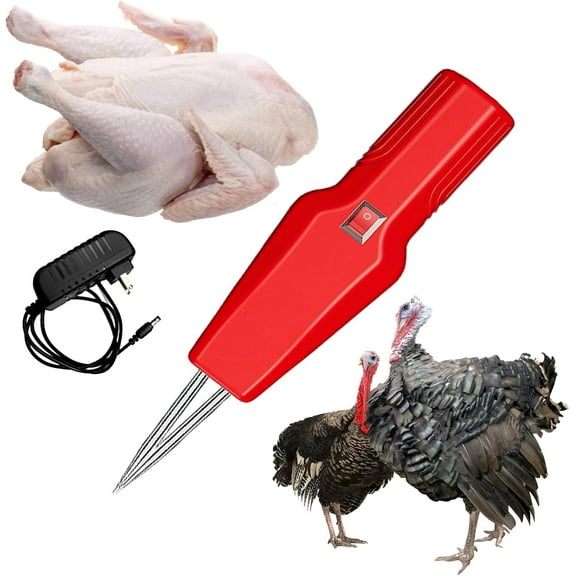 Zupixfer Handheld Poultry Plucker Machine - Electric Feather Removal Tool for Chicken, Duck, Goose, Turkey - Easy-Grip, Portable & Powerful Motor - Vibrant Red