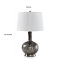 thumbnail image 5 of Benjara 26 Inch Table Lamp, Tall Black Round Glass Base, White Drum Fabric Shade, 5 of 5
