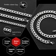 thumbnail image 3 of TINGN Silver Chain for Men 12mm 28 Inch Stainless Steel Silver Cuban Link Chain Necklace for Men, 3 of 6