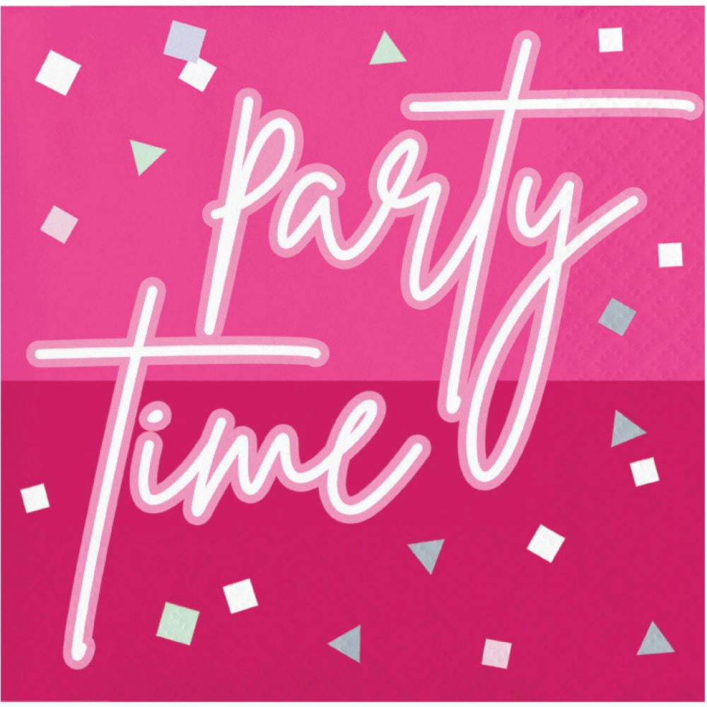 Hot Pink Foil 21st Birthday Tableware Set, Serves 8
