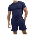 thumbnail image 1 of Ensemble d'Été 2 Pcs pour Hommes Chemises à Manches Courtes et Shorts de Plage, 1 of 8