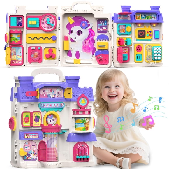 Tablero Montessori de Actividades ELFJOY Castillo Mágico con Más de 56 Juegos para Niños de 1 a 3 Años
