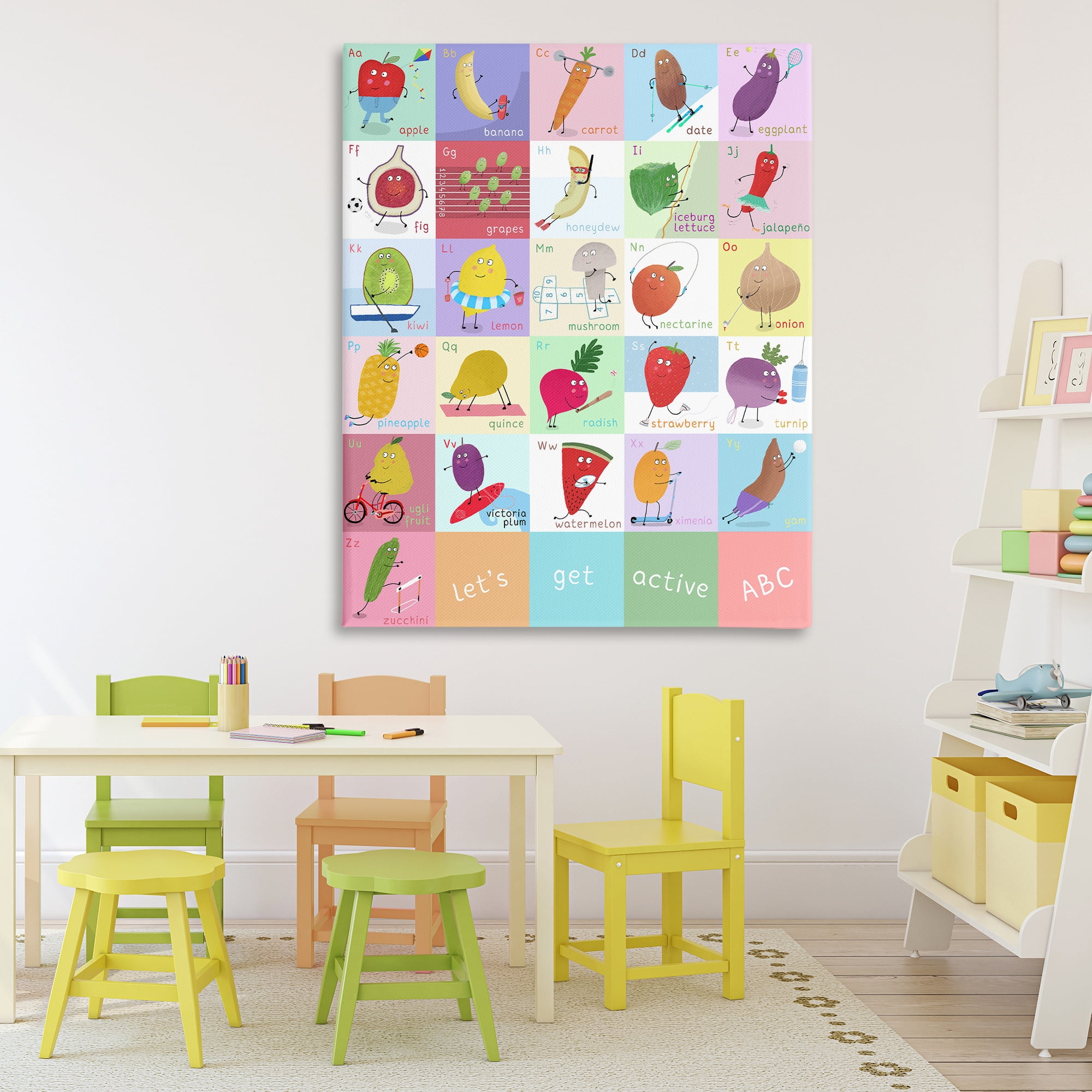 Stupell Industries Let's Get Active ABC's Canvas Wall Art, design by Carla Daly