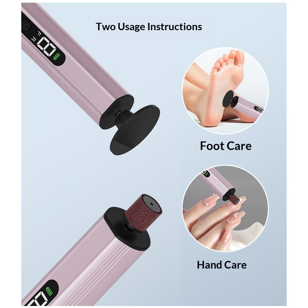 Electric Foot Callus Remover, 2 in 1 Callus Remover for Feet, Adjustable Speeds with Sandpaper Disk and Nail Drill Bits, Digital Display, Rechargeable Pedicure Tools for Dead Skin