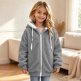 thumbnail image 5 of Mitankcoo Sherpa Hooded Jacket for Girls Warm Fleece Zip Up Long Sleeve Hoodie Fall Winter Coat Outerwear, 5 of 6