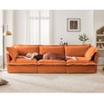 thumbnail image 2 of UXENAFANA Oversized Chenille Loveseat Sofa, 120'' Chenille Couch, Modern Comfy Deep Seat Sofa for Living Room Bedroom Office Apartment,DIY Combination,Orange, 2 of 5