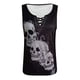 thumbnail image 4 of Camiseta Sin Mangas Para Mujer Tops Sin Mangas Blusa Casual Calavera Gráfico Cool Cordón Cuello en V Odeerbi ODB161612, 4 of 5