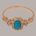 thumbnail image 6 of LBG British Made 9k Rose Gold Natural Turquoise & Cultured Pearl Womens Engagement Ring - 33 size options - Size 8.5, 6 of 8