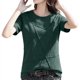 thumbnail image 2 of Gibobby Playera Térmica Ligera Botón de las mujeres Camisas diarias casuales Cuello en V Camiseta de manga corta Camiseta Tops Túnica Blusa delgada（Verde， XXL), 2 of 4