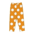 thumbnail image 4 of Balery Orange And White Polka Dot print Women's Pajama Pants,Ultra Lightweight Pjs,Lounge Pant-Small, 4 of 9