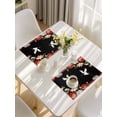 thumbnail image 5 of Black Crane Placemats Set of 6, Vintage Red Teal Spring Floral Botanical Placemats for Dining Table, Place Mats for Kitchen Tabletop, Waterproof Wipeable Dining Table Mats Set, 5 of 9